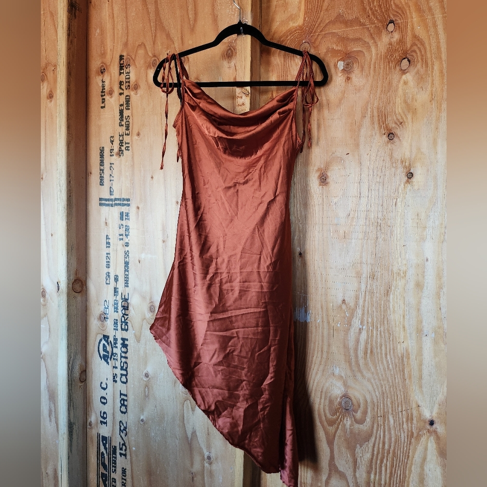 SHEIN Terracotta Asymmetrical Dress